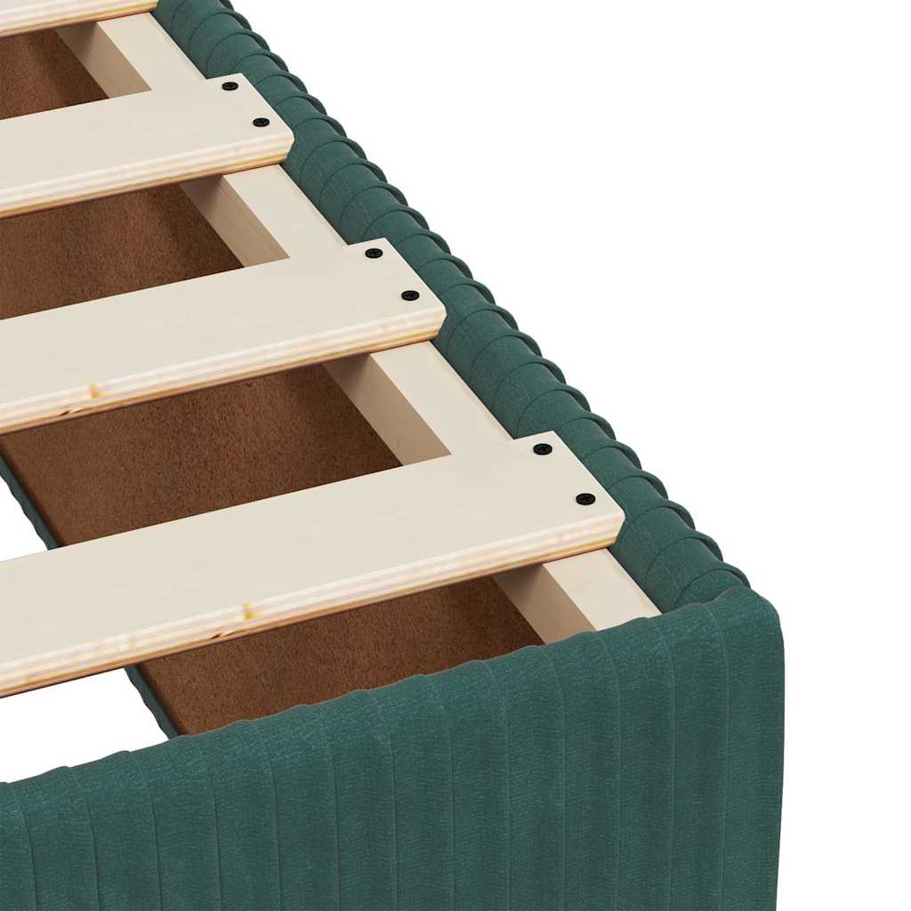 Bed Frame without Mattress Dark Green 140x190 cm Velvet