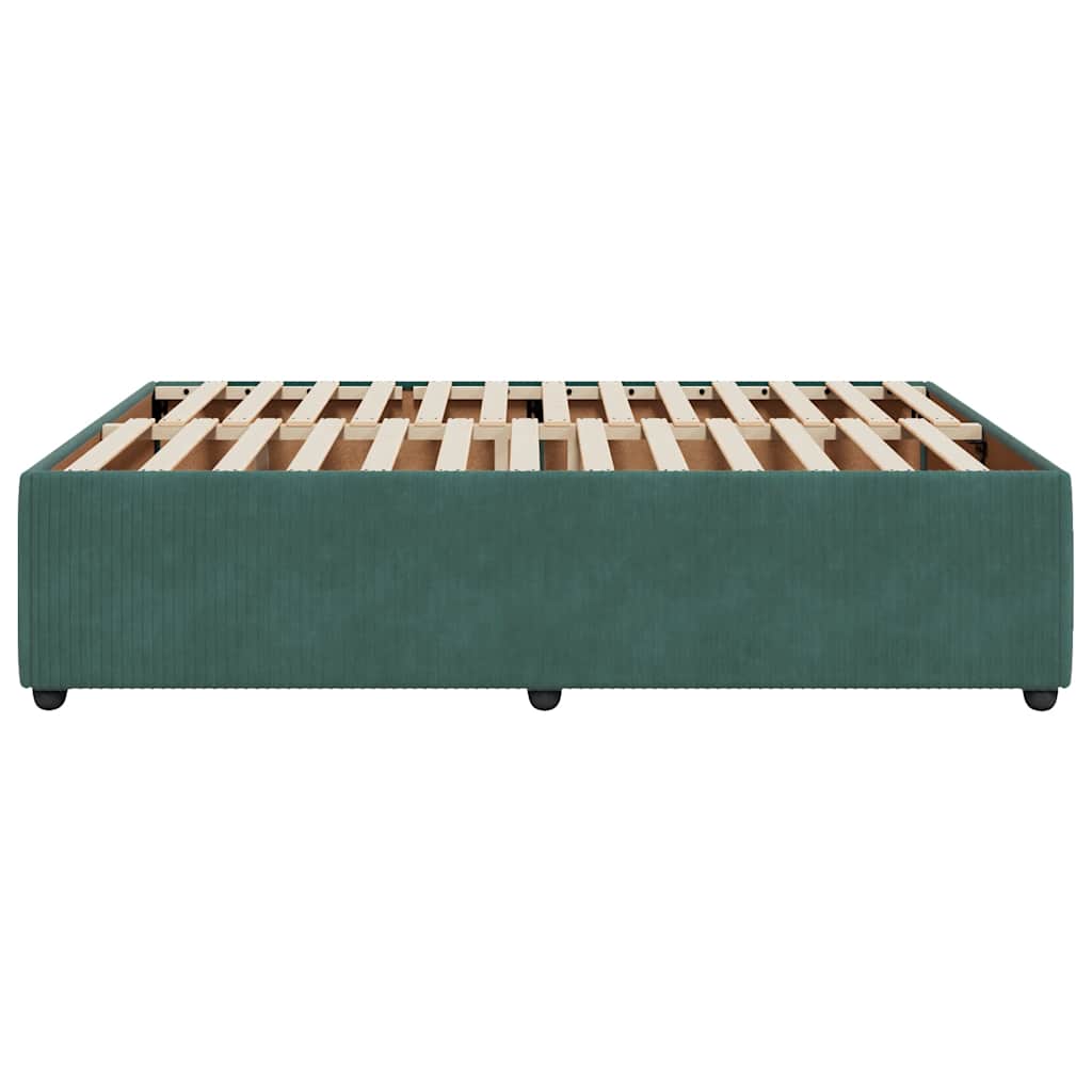 Bed Frame without Mattress Dark Green 140x200 cm Velvet