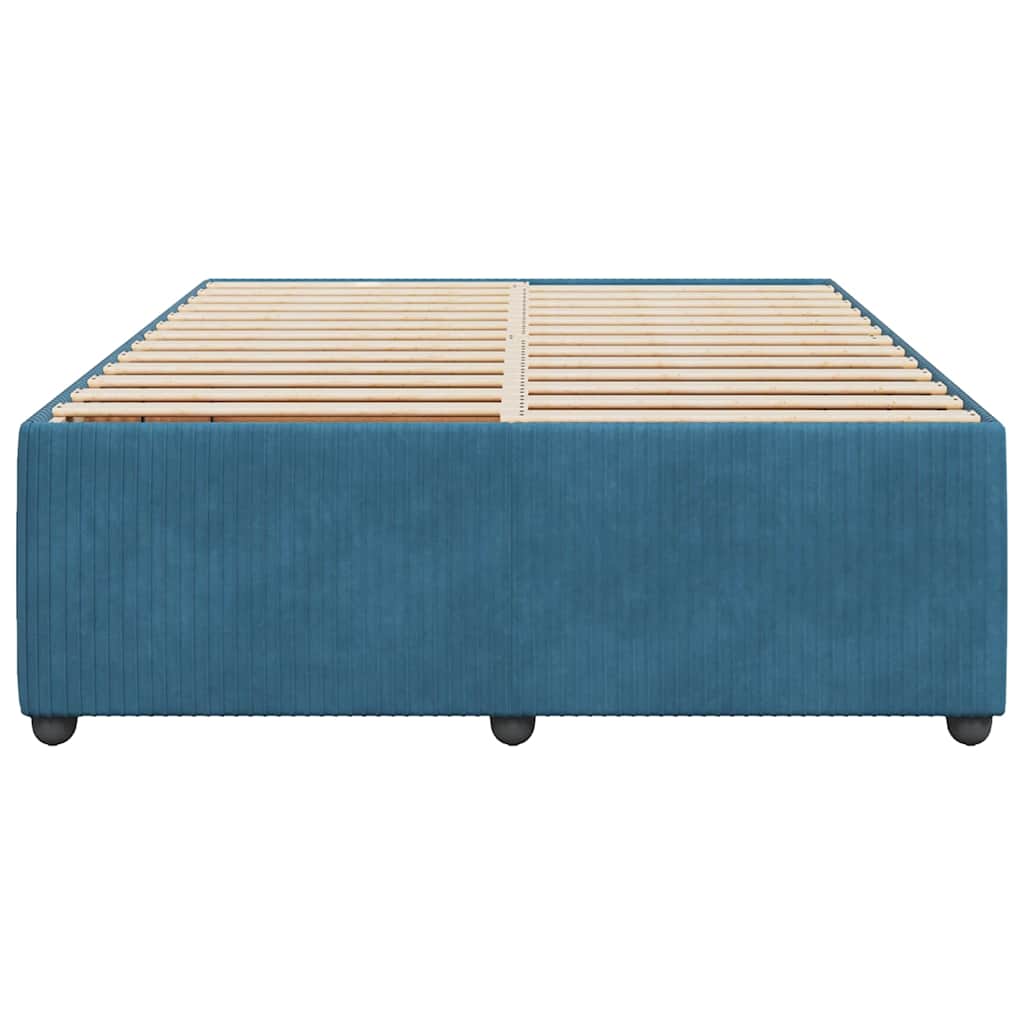 Bed Frame without Mattress Blue 140x200 cm Velvet