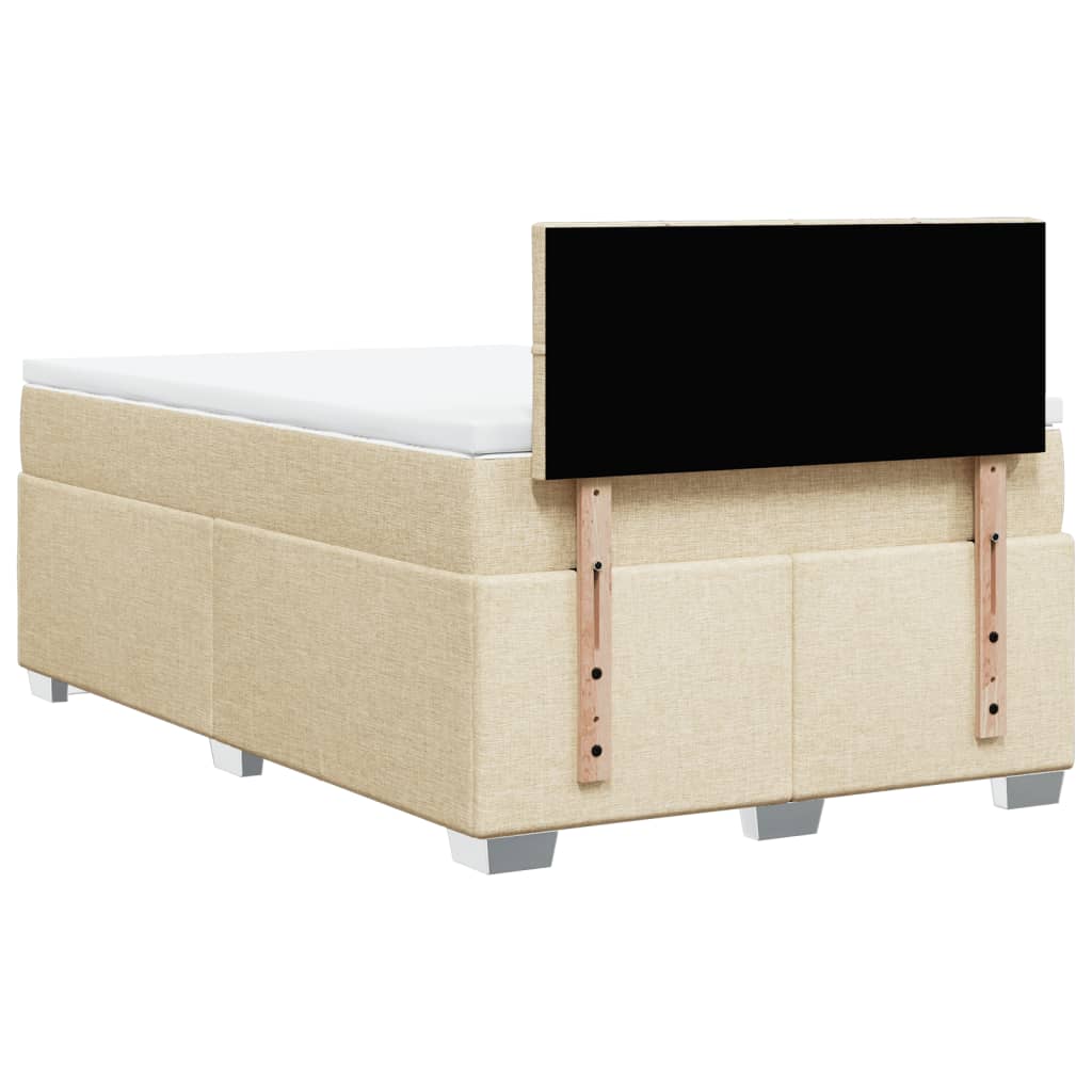 Box Spring Bed with Mattress Cream 120x200 cm Fabric