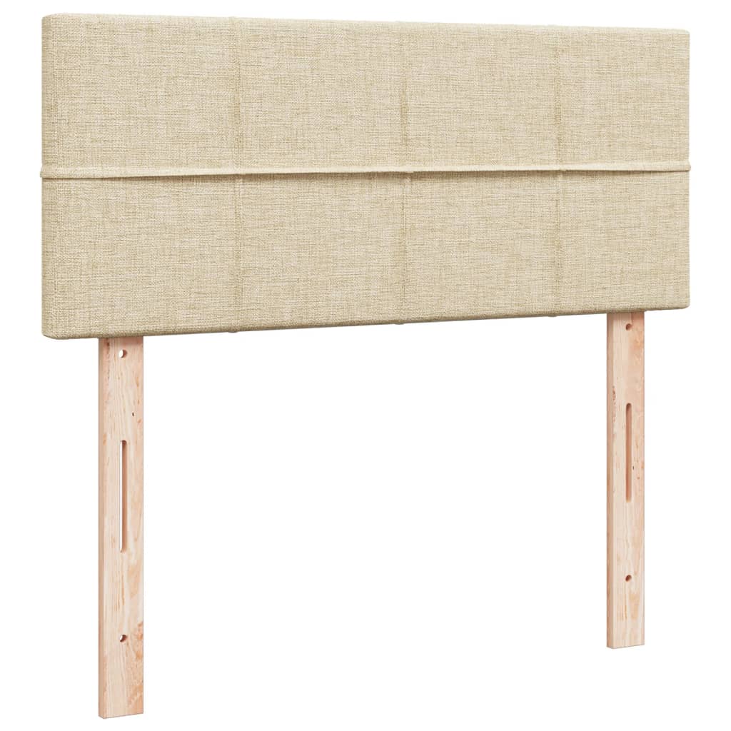 Box Spring Bed with Mattress Cream 120x200 cm Fabric