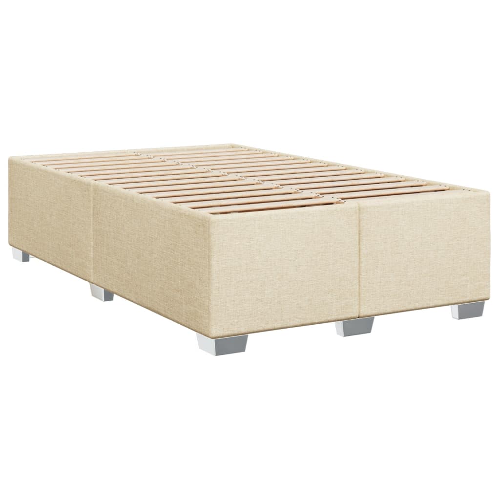 Box Spring Bed with Mattress Cream 120x200 cm Fabric