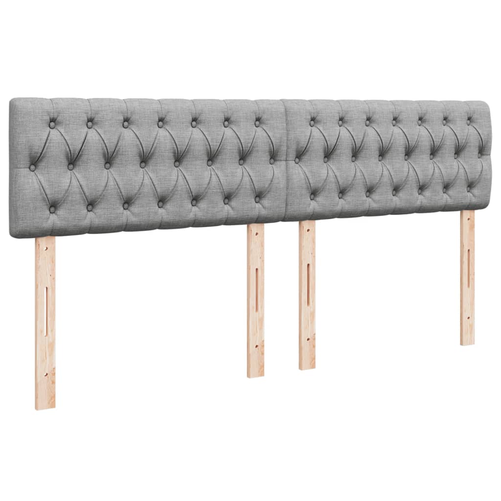 Box Spring Bed with Mattress Light Grey 180x200 cm Fabric