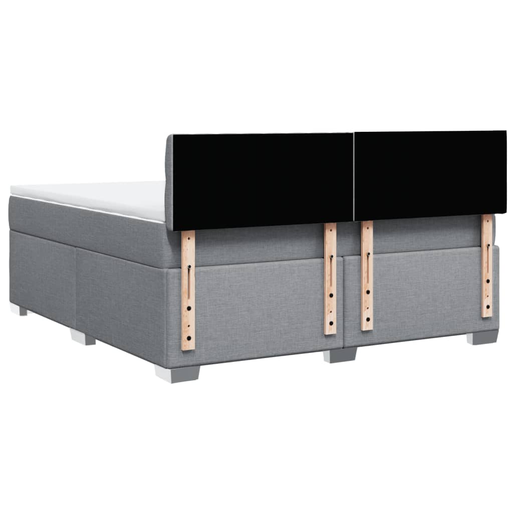 Box Spring Bed with Mattress Light Grey 180x200 cm Fabric