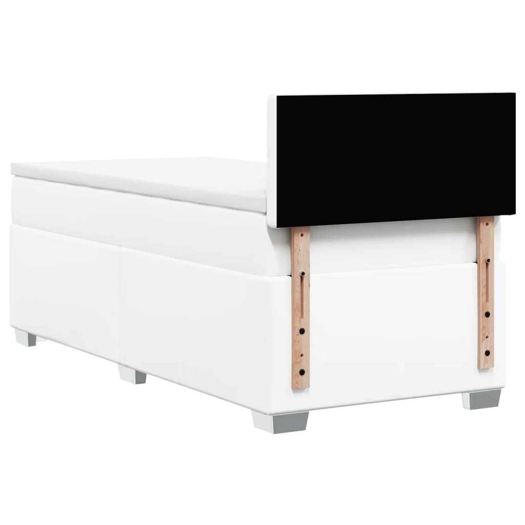 Box Spring Bed with Mattress White 80x200 cm Faux Leather