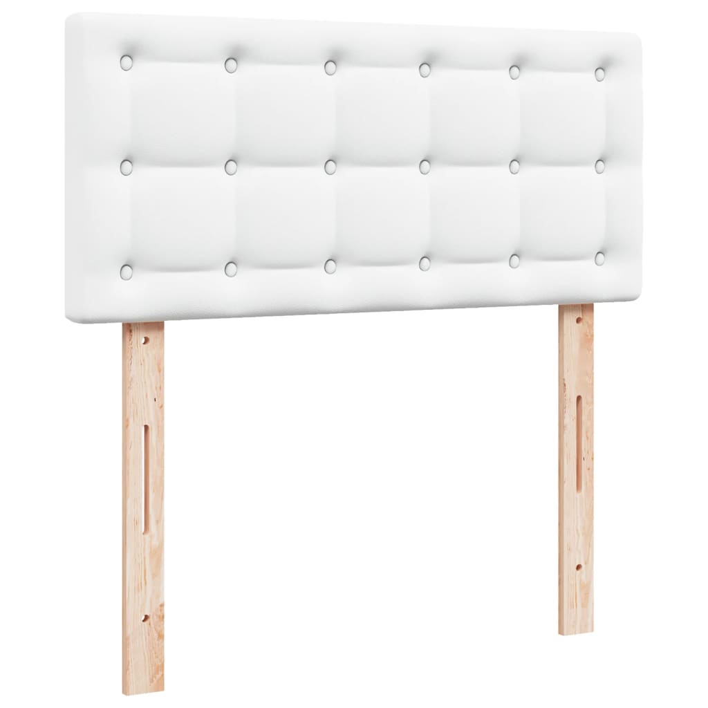 Box Spring Bed with Mattress White 80x200 cm Faux Leather