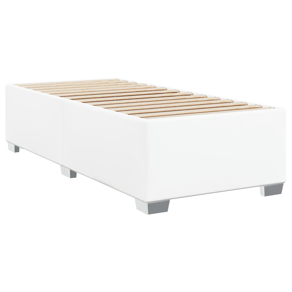 Box Spring Bed with Mattress White 80x200 cm Faux Leather