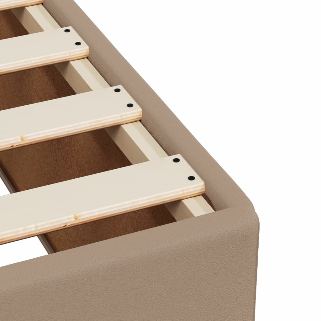 Box Spring Bed with Mattress Cappuccino 80x200 cm Faux Leather