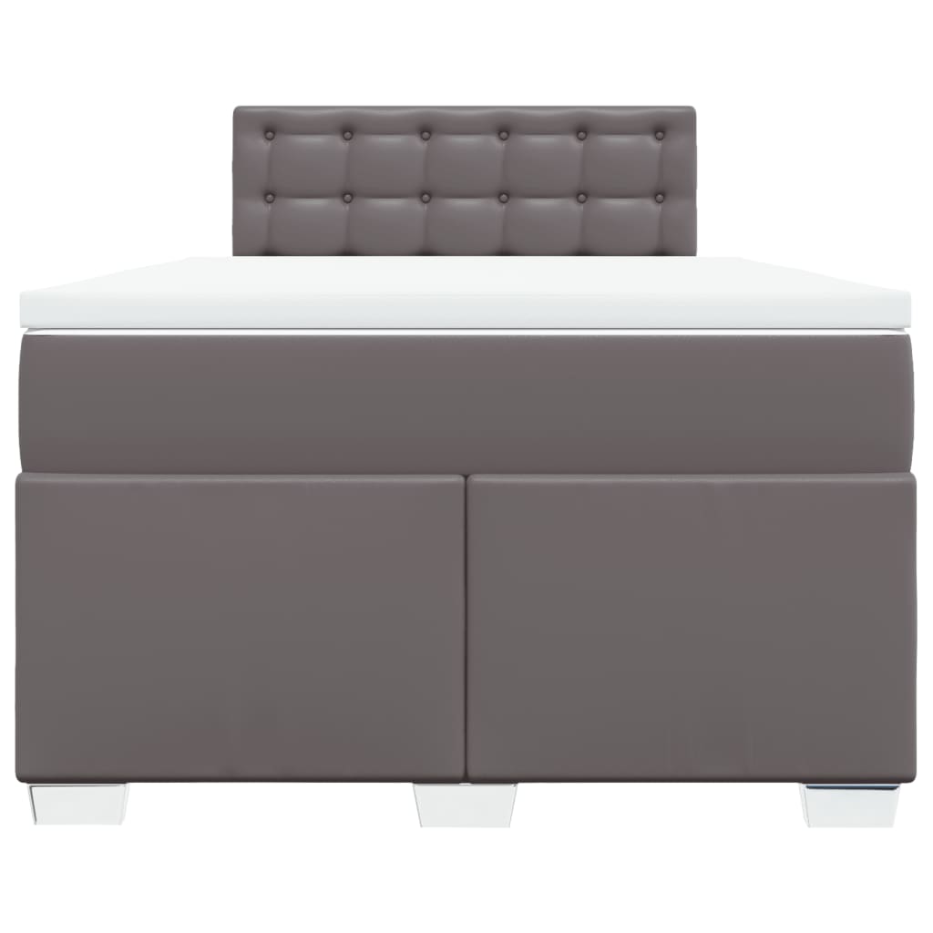 Box Spring Bed with Mattress Grey 120x200 cm Faux Leather