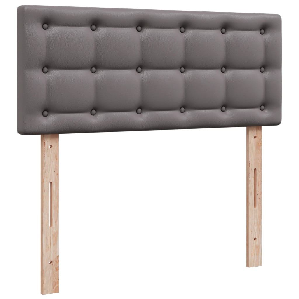 Box Spring Bed with Mattress Grey 120x200 cm Faux Leather