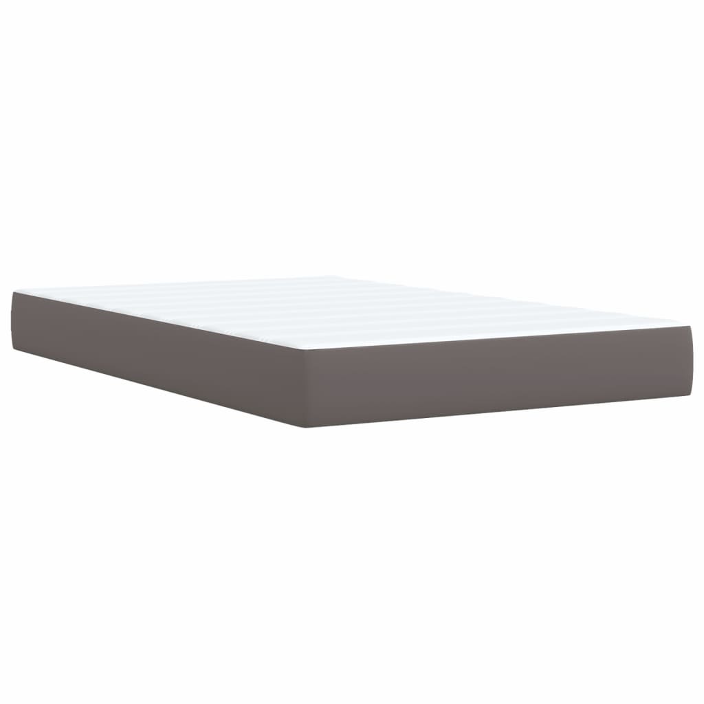 Box Spring Bed with Mattress Grey 120x200 cm Faux Leather