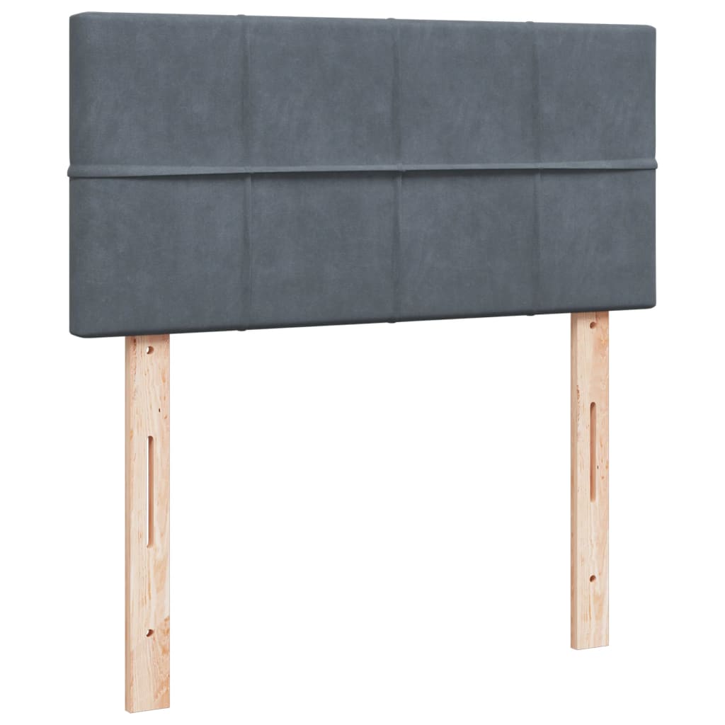 Box Spring Bed with Mattress Dark Grey 100x200 cm Velvet