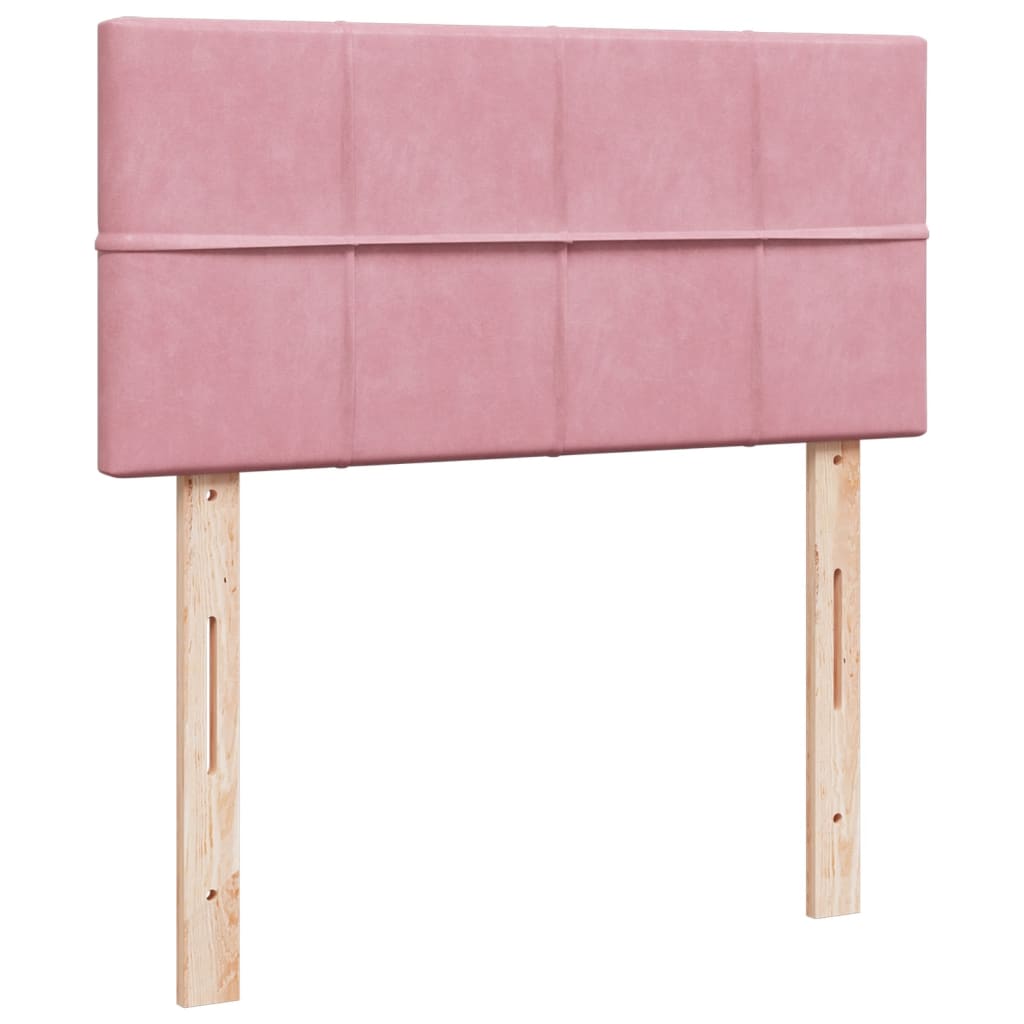 Box Spring Bed with Mattress Pink 100x200 cm Velvet