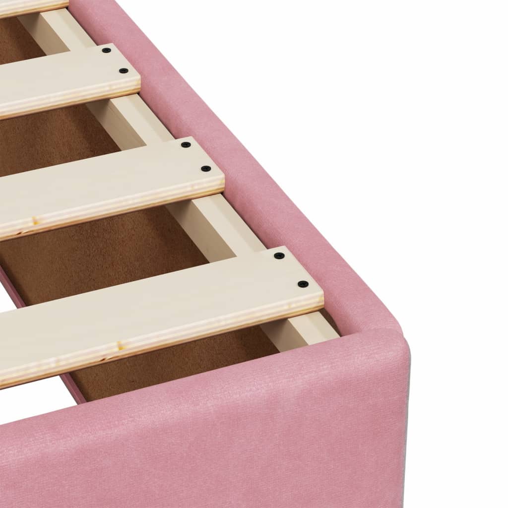 Box Spring Bed with Mattress Pink 100x200 cm Velvet