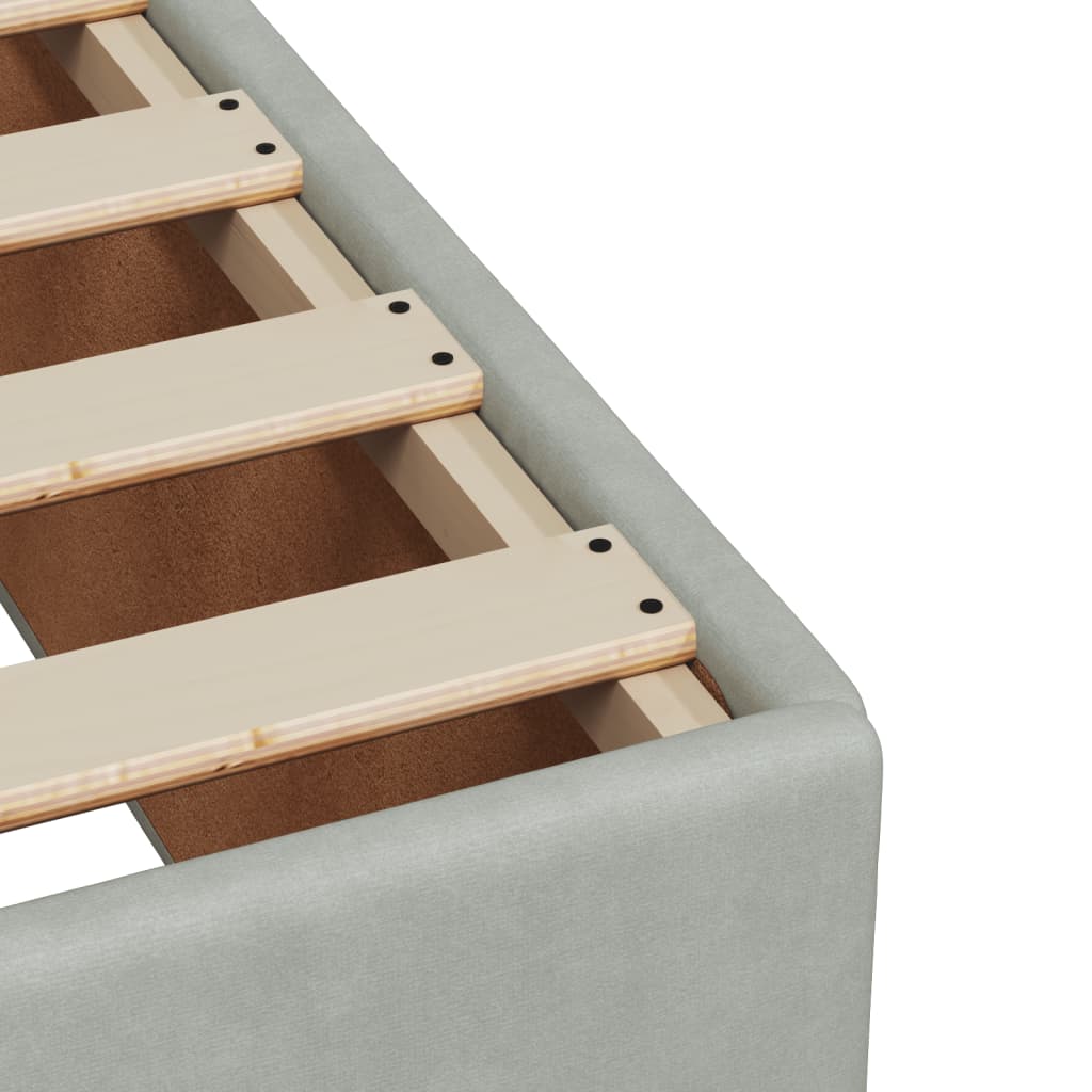 Box Spring Bed with Mattress Light Grey 100x200 cm Velvet