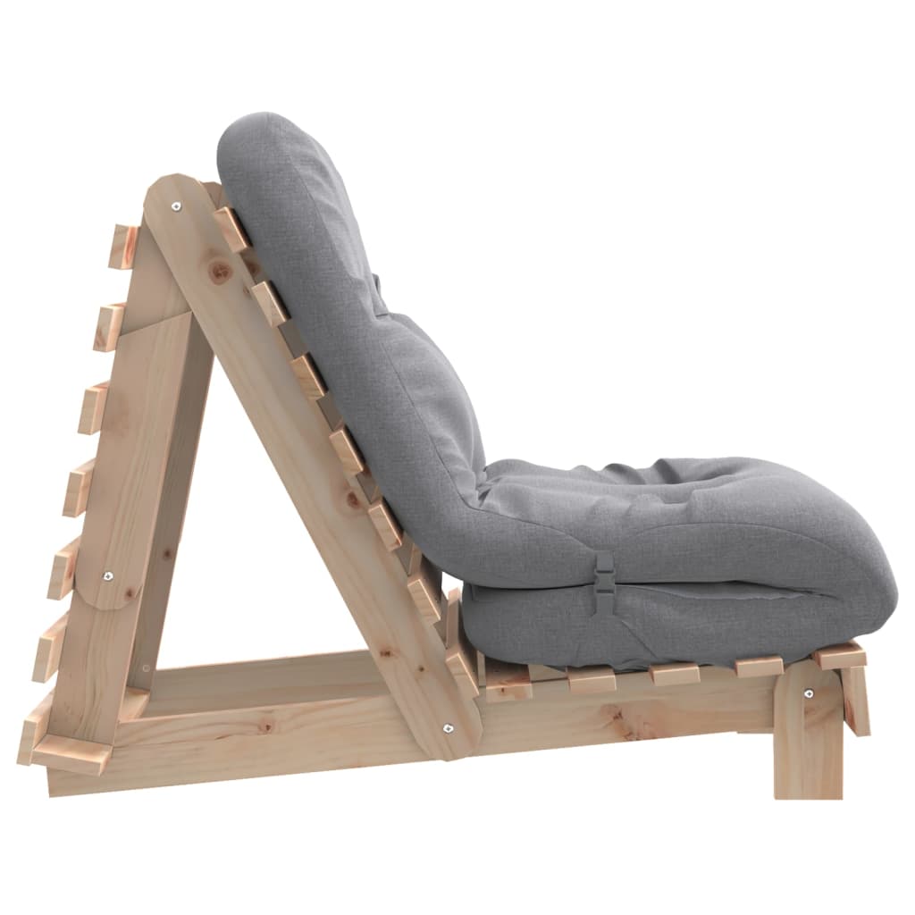 Futon Sofa Bed with Mattress 60x206x11 cm Solid Wood Pine