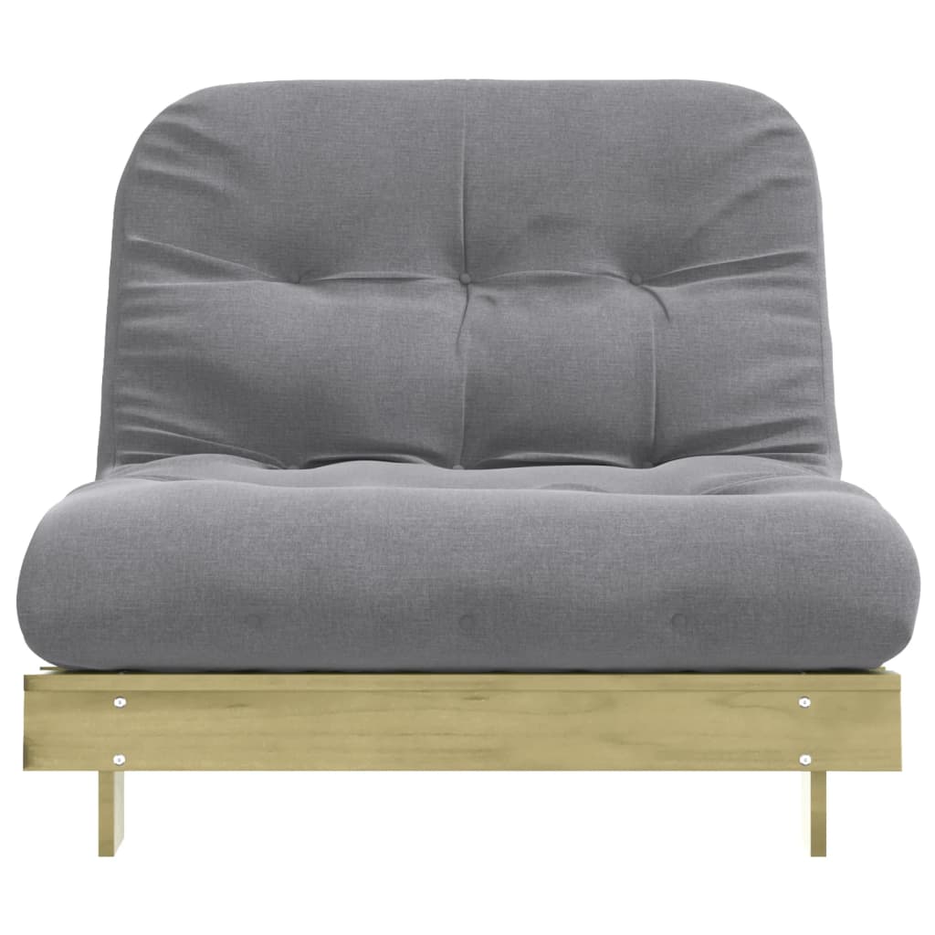 Futon Sofa Bed with Mattress 100x206x11 cm Impregnated Wood Pine