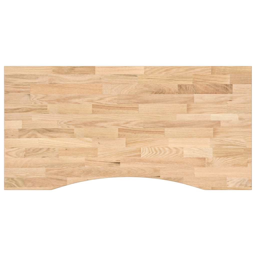 Desk Top Untreated 100x60x2.5 cm Solid Wood Oak Rectangular