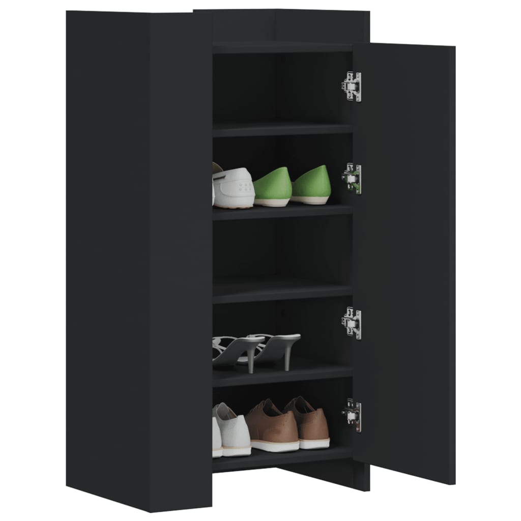 Shoe Cabinet Black 52x37.5x100 cm Engineered Wood