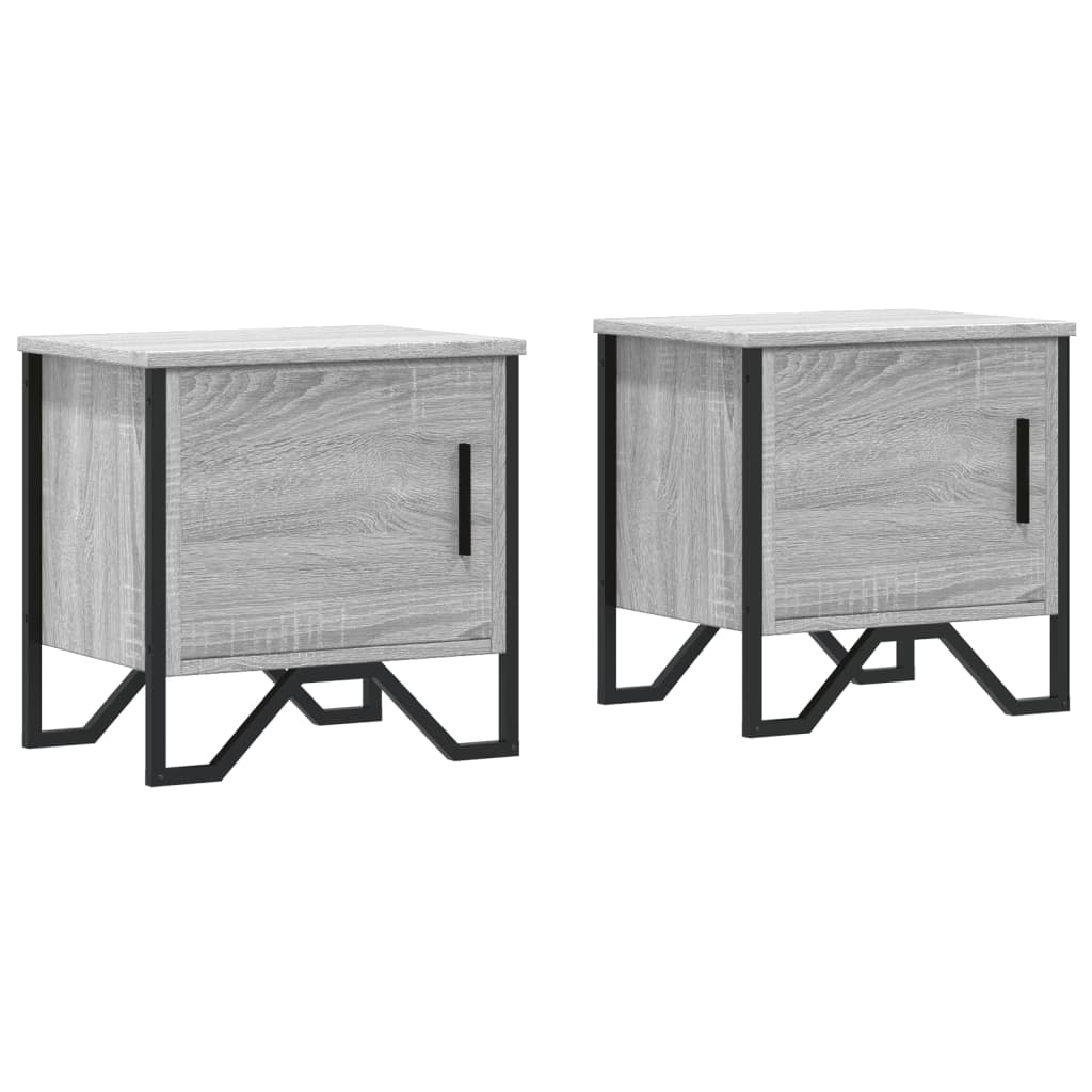 Bedside Cabinets 2 pcs Grey Sonoma 40x30x40 cm Engineered Wood