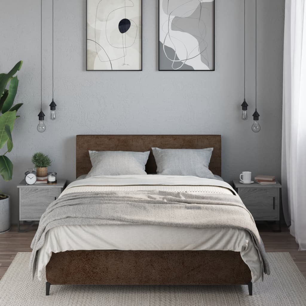 Bedside Cabinets 2 pcs Grey Sonoma 40x30x40 cm Engineered Wood