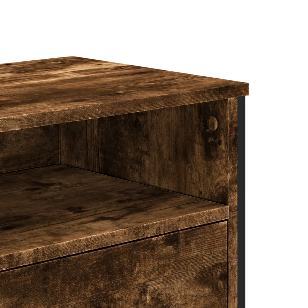 TV Cabinet Smoked Oak 122x34x41 cm Engineered Wood