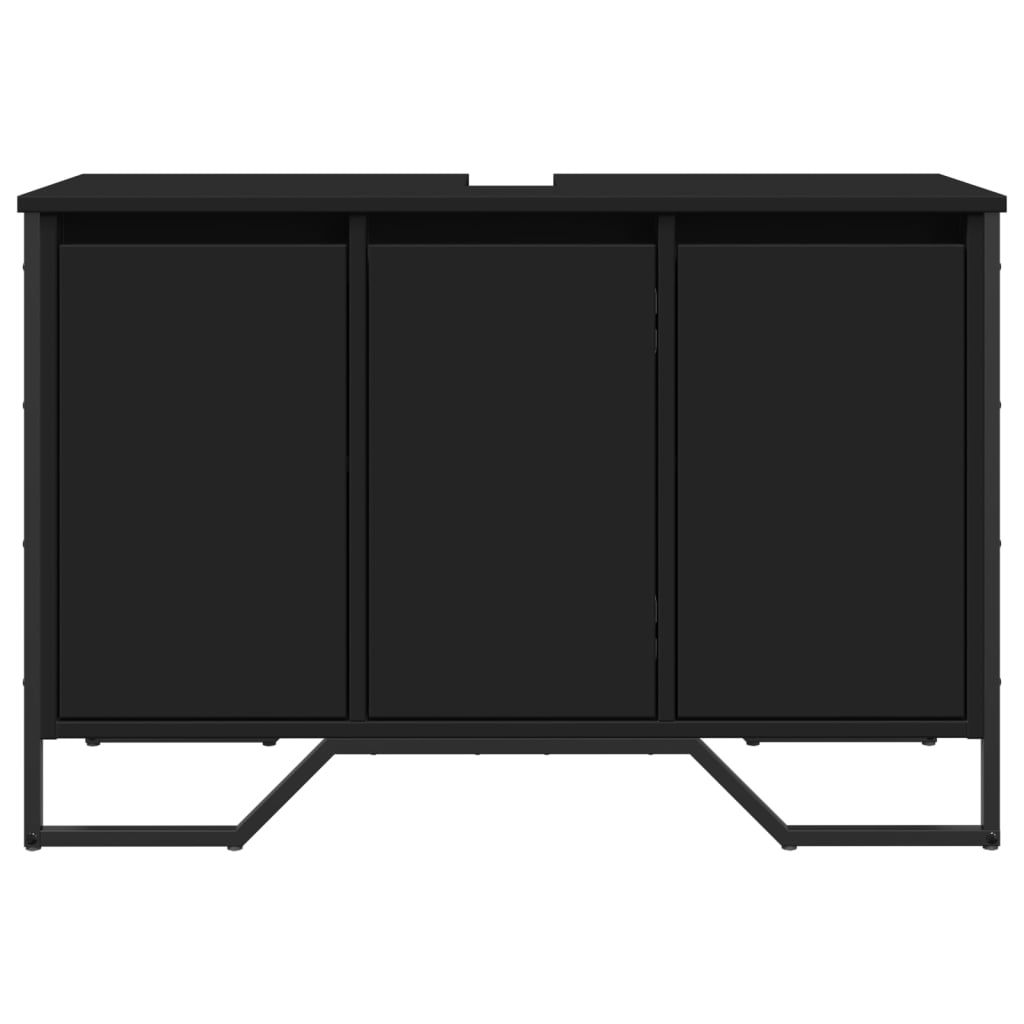 Bathroom Sink Cabinet Black 91x35x60 cm Engineered Wood