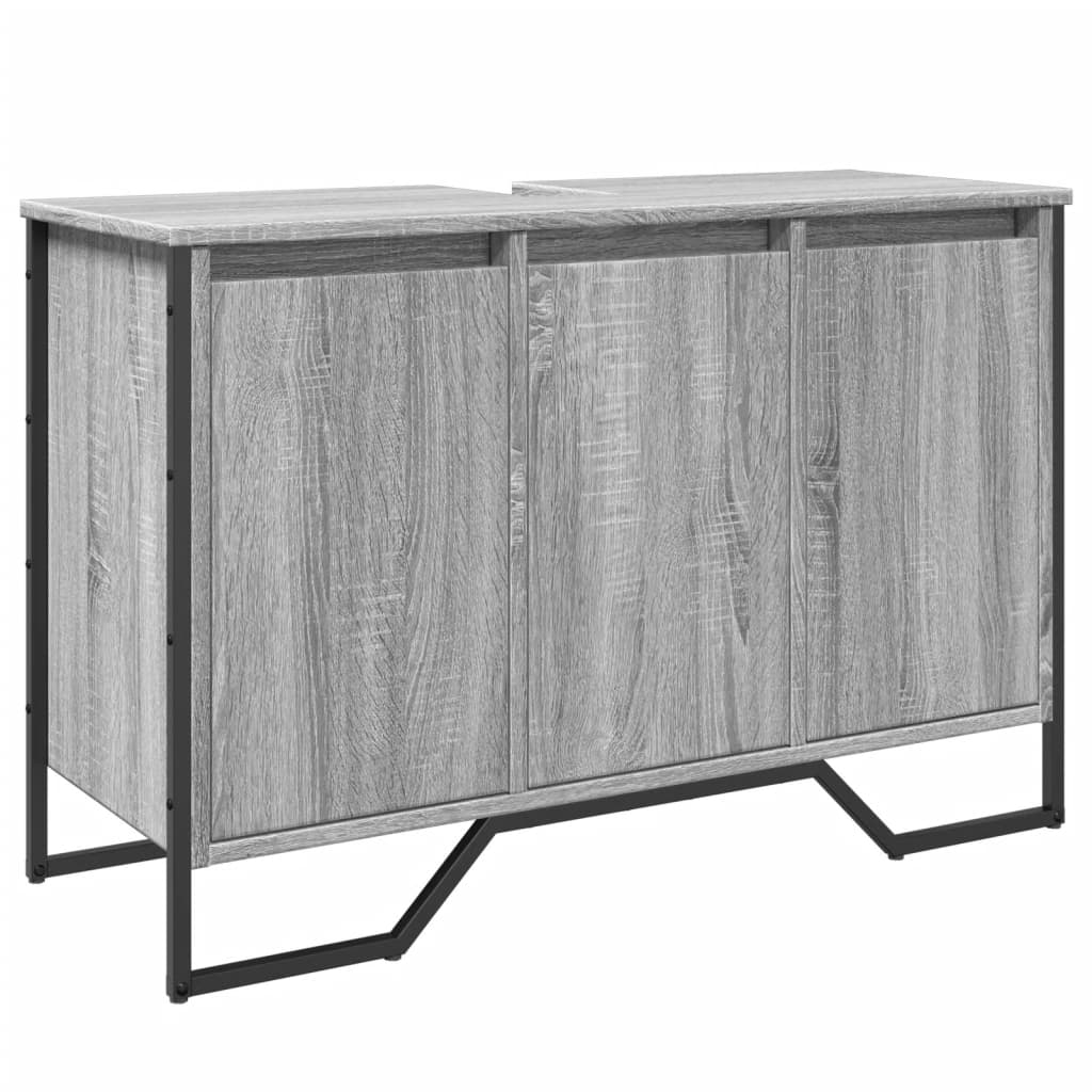 Bathroom Sink Cabinet Grey Sonoma 91x35x60 cm Engineered Wood