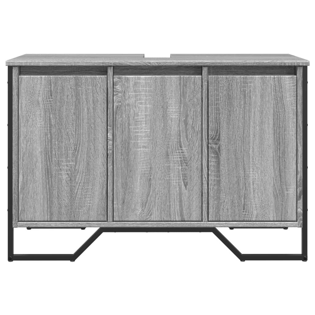 Bathroom Sink Cabinet Grey Sonoma 91x35x60 cm Engineered Wood