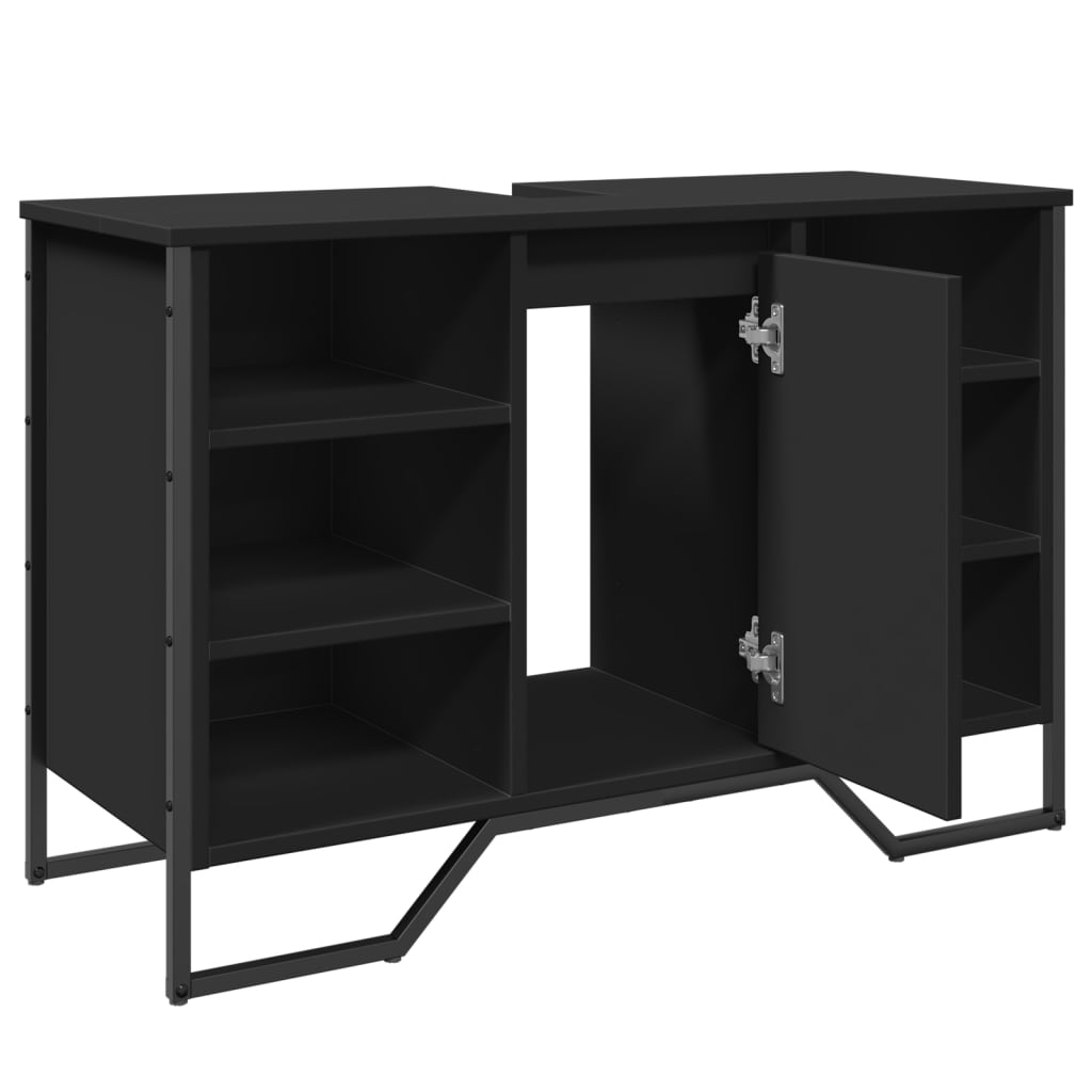 Bathroom Sink Cabinet Black 91x35x60 cm Engineered Wood