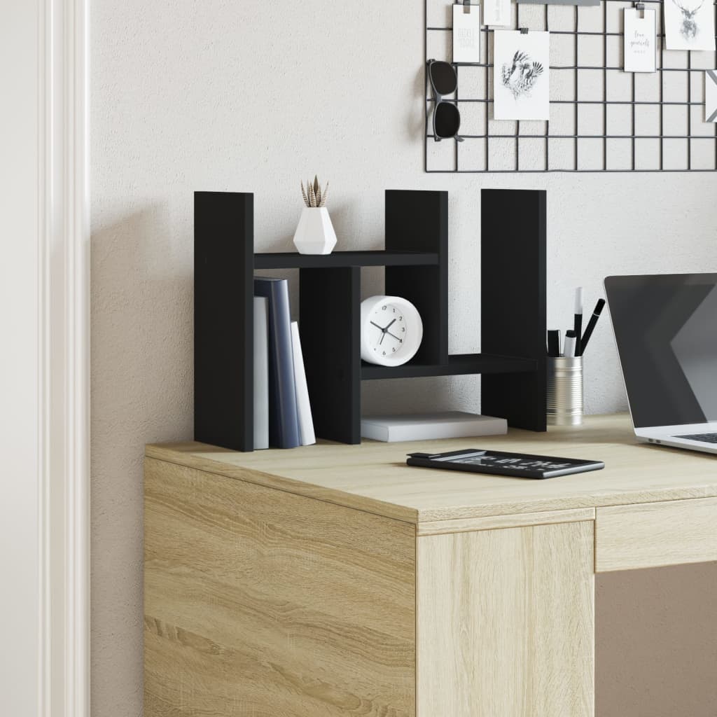 Desk Organiser Black 34.5x15.5x35.5 cm Engineered wood