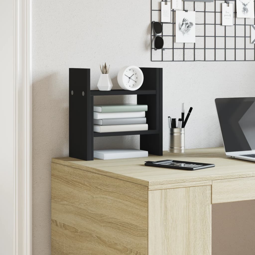 Desk Organiser Black 34.5x15.5x35.5 cm Engineered wood