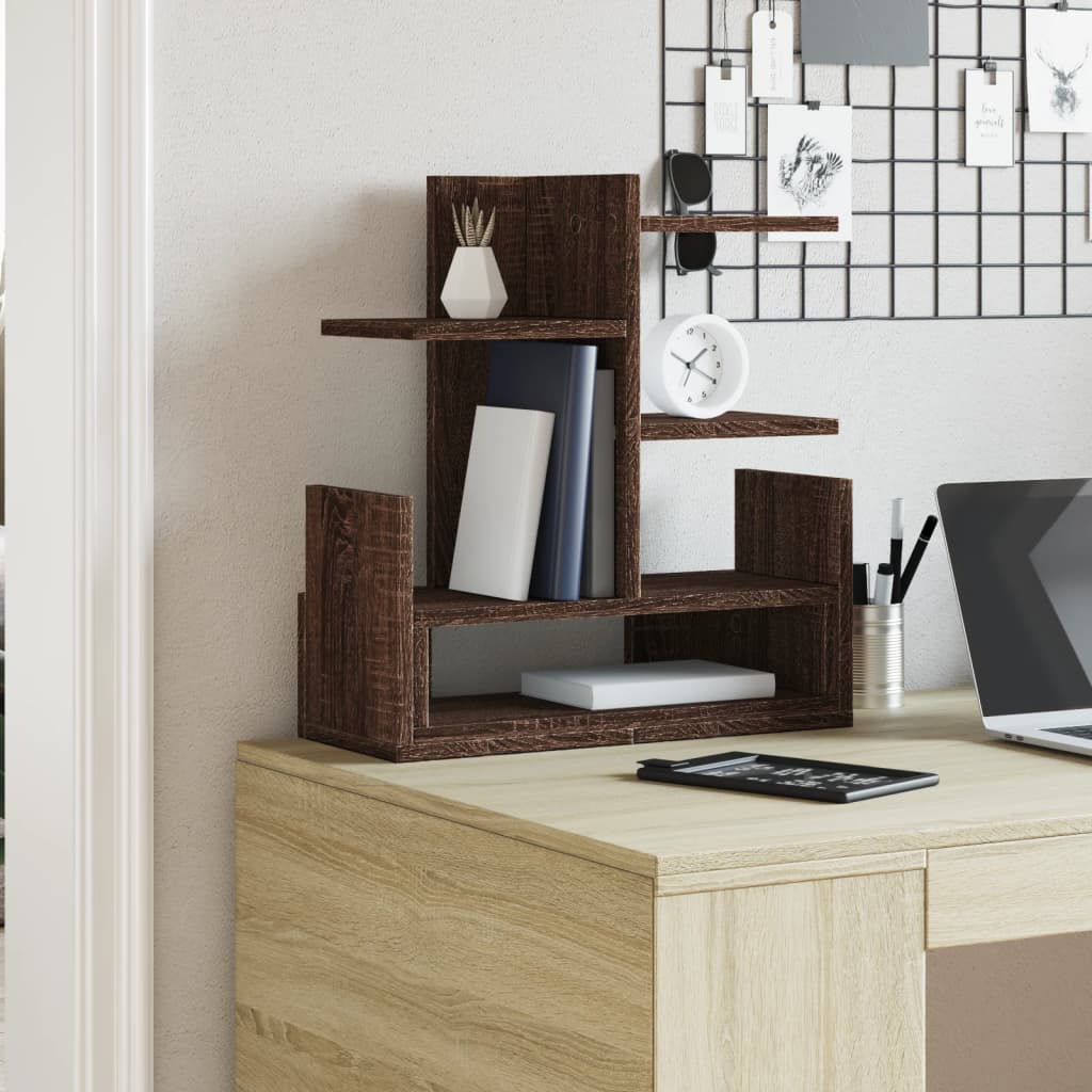 Desk Organiser Brown Oak 49x20x52.5 cm Engineered wood