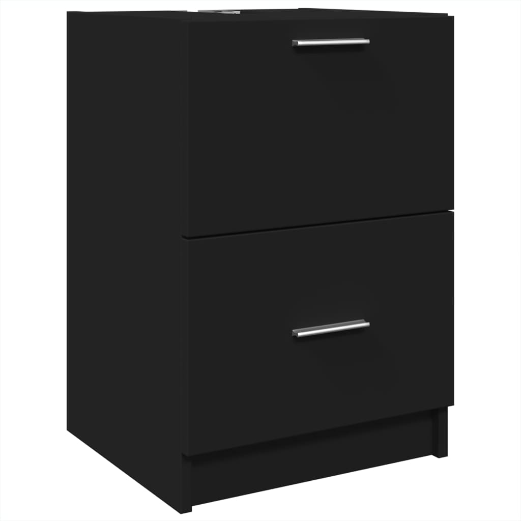 Sink Cabinet Black 40x37x59 cm Engineered Wood