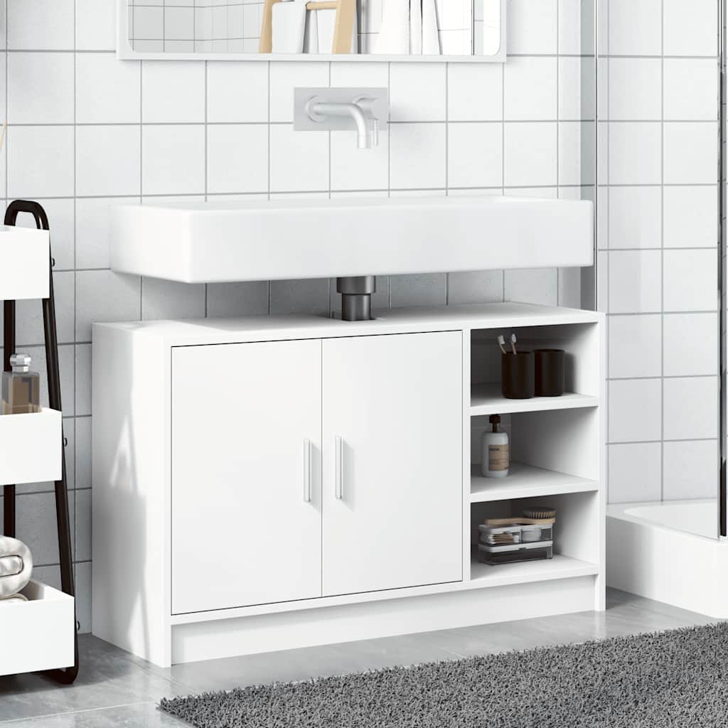 Sink Cabinet White 90x29x55 cm Engineered Wood