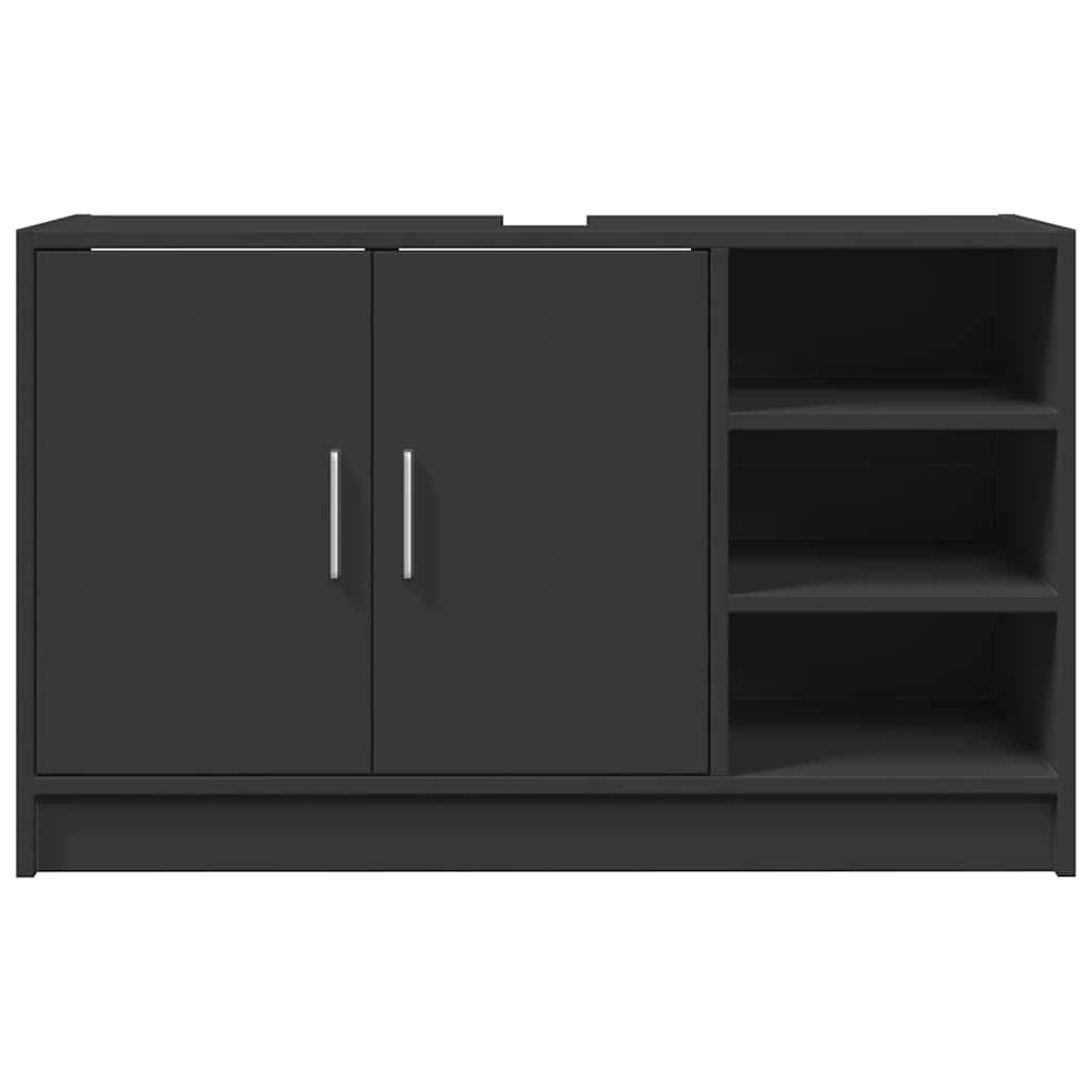 Sink Cabinet Black 90x29x55 cm Engineered Wood