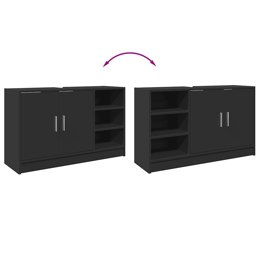 Sink Cabinet Black 90x29x55 cm Engineered Wood