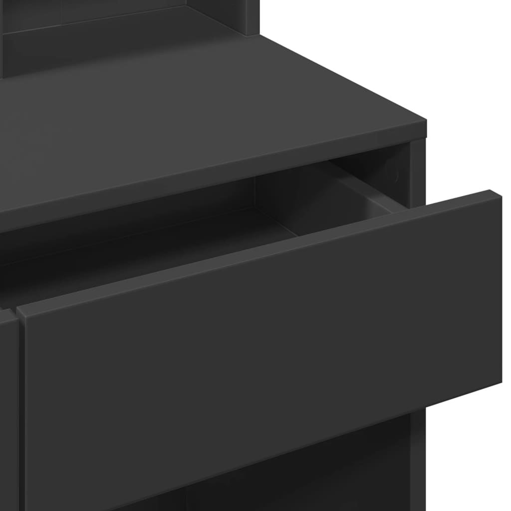 Dressing Table with LED Black 80x41x144.5 cm