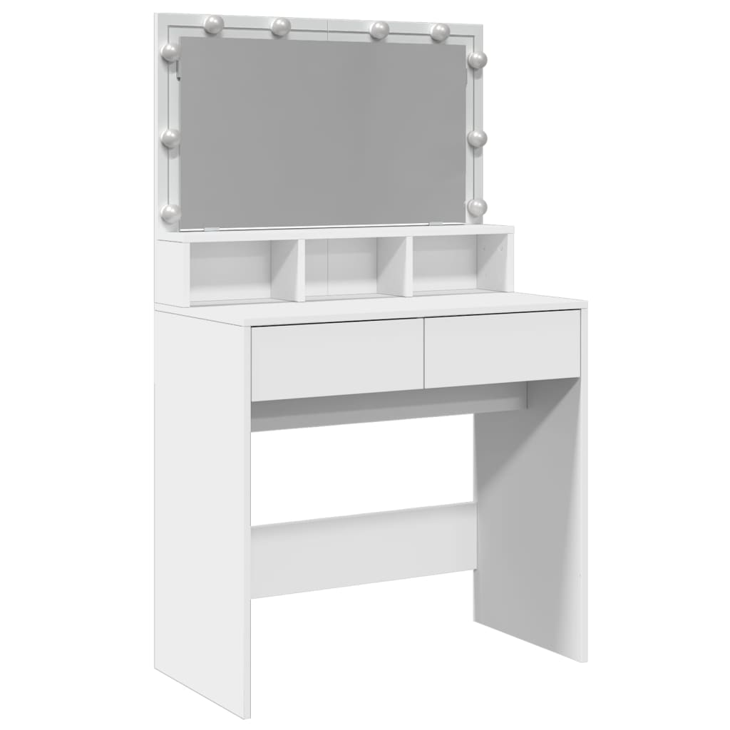 Dressing Table with LED White 80x41x134.5 cm