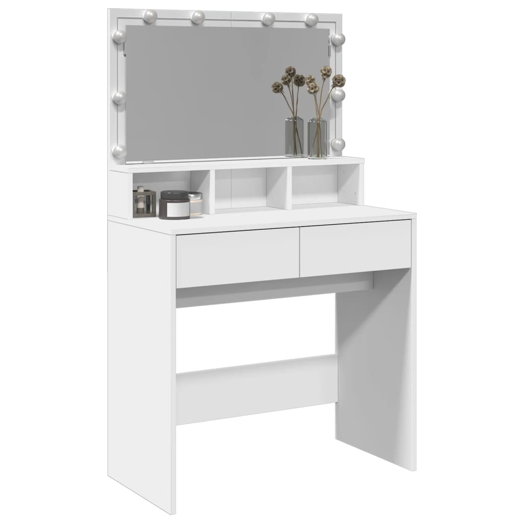 Dressing Table with LED White 80x41x134.5 cm