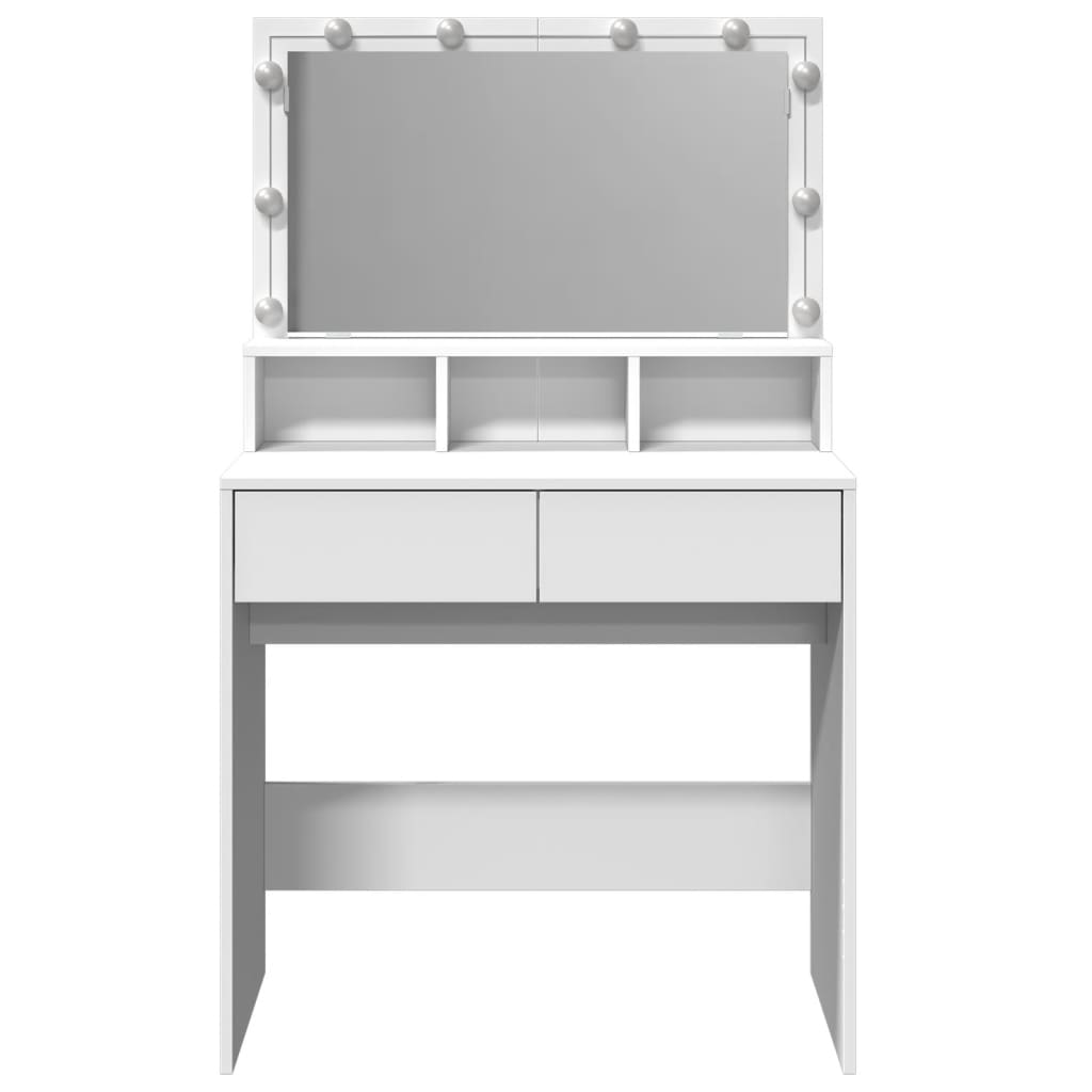 Dressing Table with LED White 80x41x134.5 cm