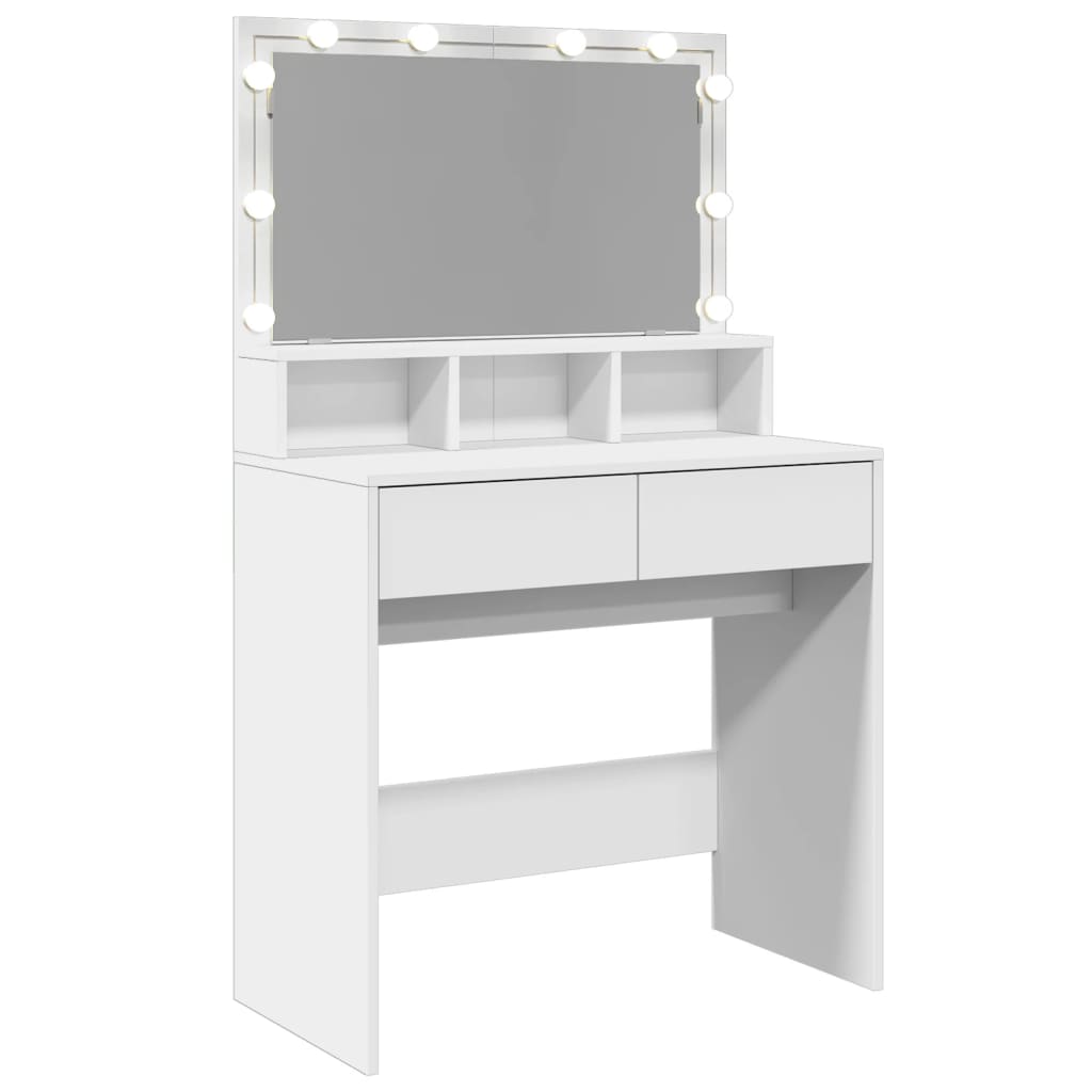 Dressing Table with LED White 80x41x134.5 cm