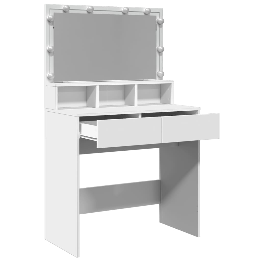 Dressing Table with LED White 80x41x134.5 cm
