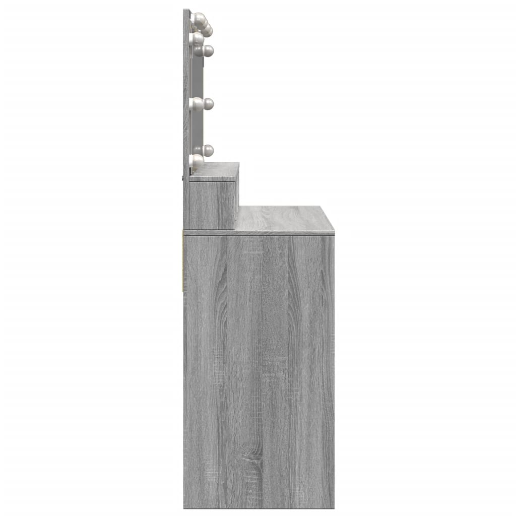 Dressing Table with LED Grey Sonoma 80x41x134.5 cm