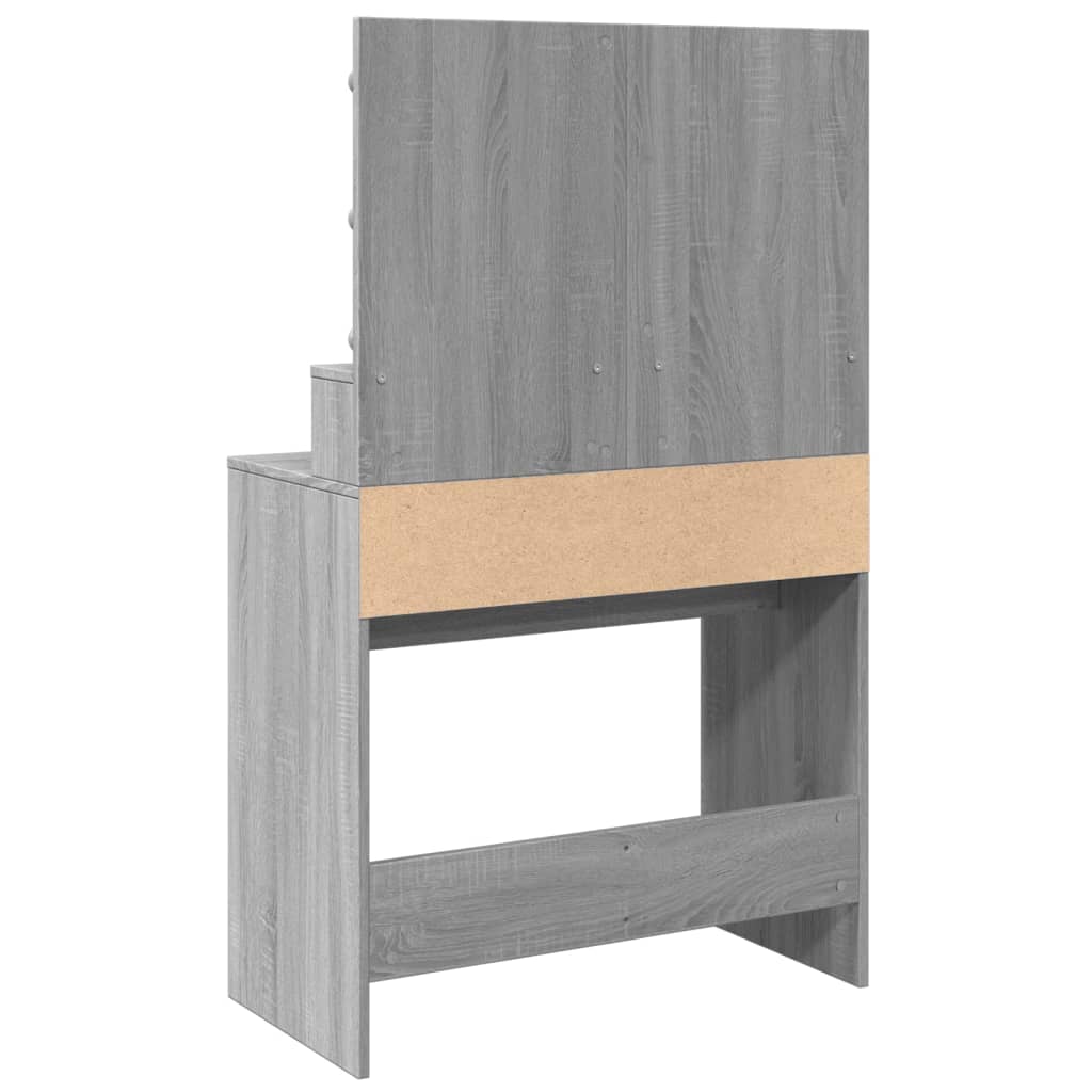 Dressing Table with LED Grey Sonoma 80x41x134.5 cm