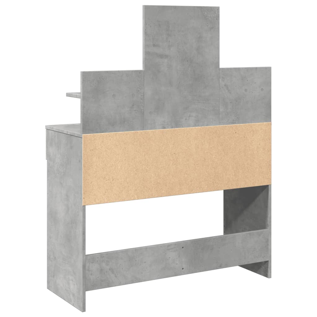 Dressing Table with LED Concrete Grey 100x40x130 cm