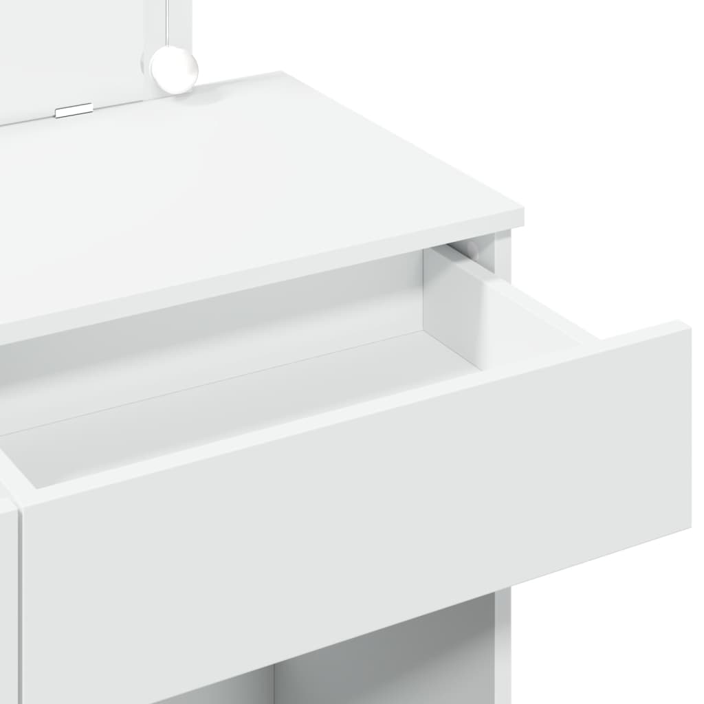 Dressing Table with LED White 100x40x120 cm