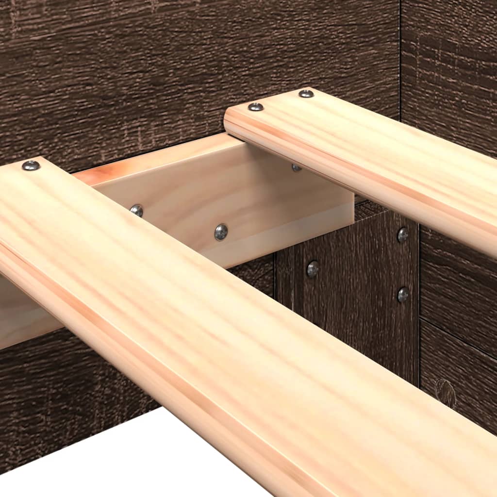 Bed Frame without Mattress Brown Oak 100x200 cm Engineered Wood