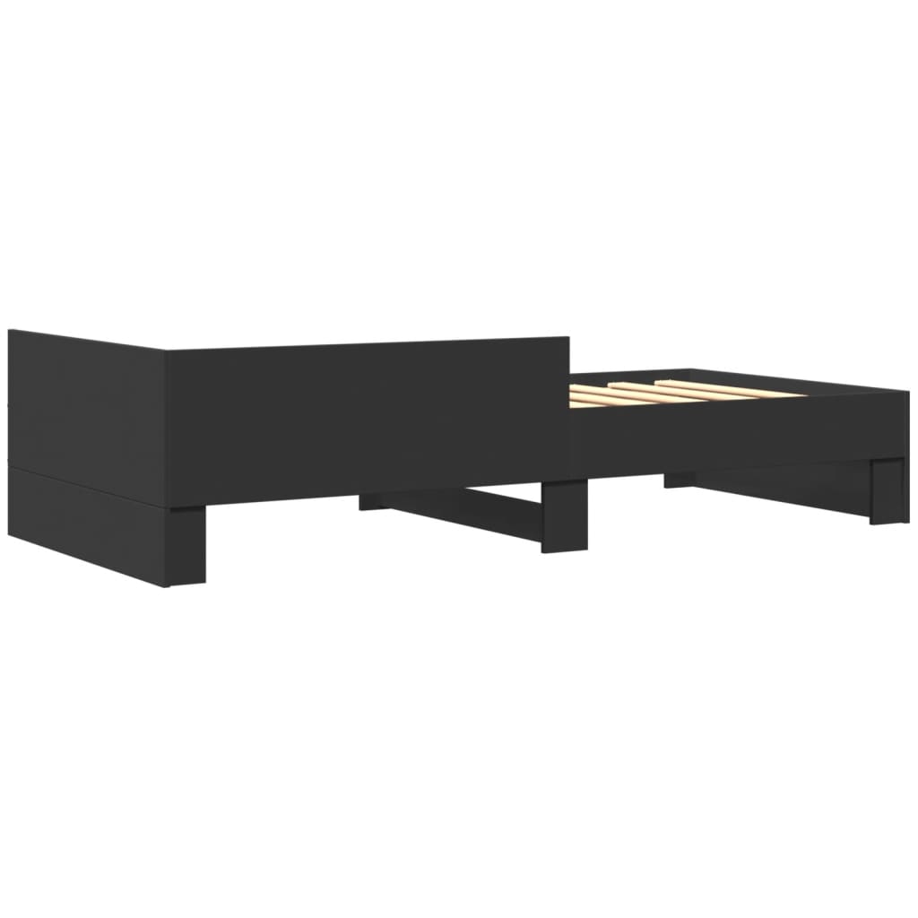 Bed Frame without Mattress Black 75x190 cm Small Single Engineered Wood