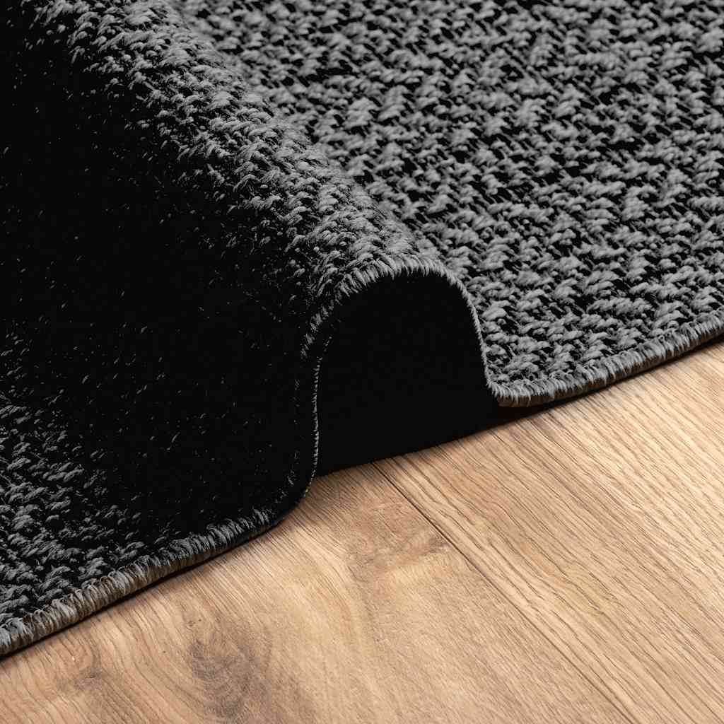 Rug ZIZUR Anthracite 160x230 cm Jute Look Indoor and Outdoor